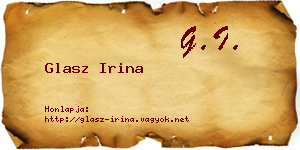 Glasz Irina névjegykártya